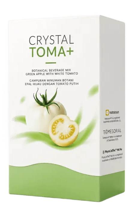 Crystal Toma+ box with two silver sachets